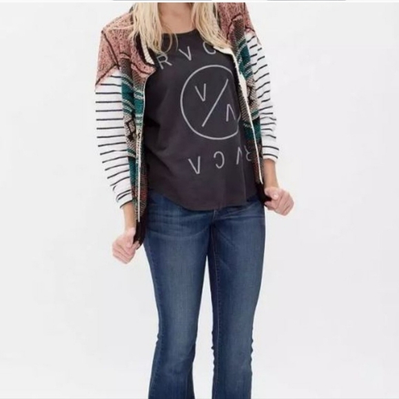 BKE Boho Southwestern Crochet Sweater Jacket Cardigan Size Medium - Picture 2 of 14